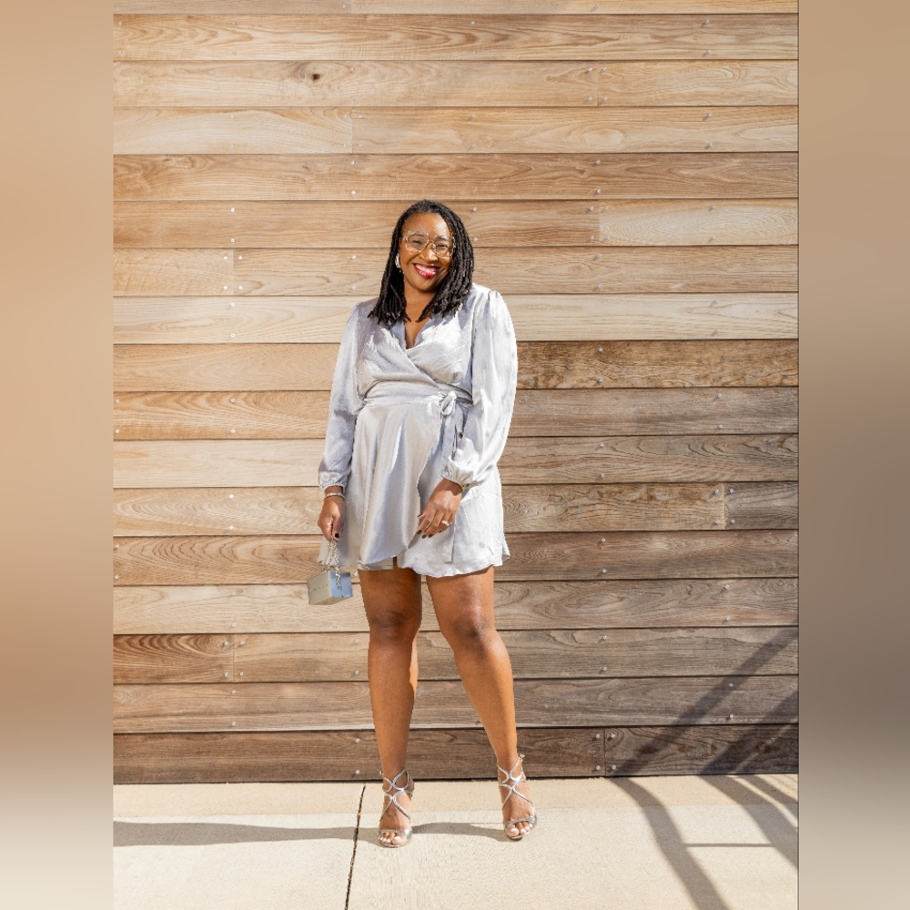Mango Silver Wrap Dress